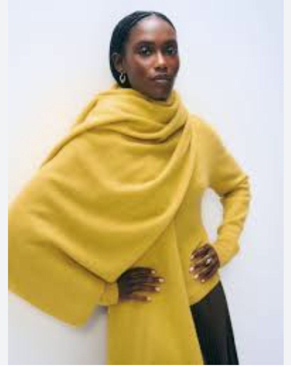 NWT White + Warren 100% Cashmere Travel Wrap 81'' X 36'' Chartreuse Yellow 9B606
